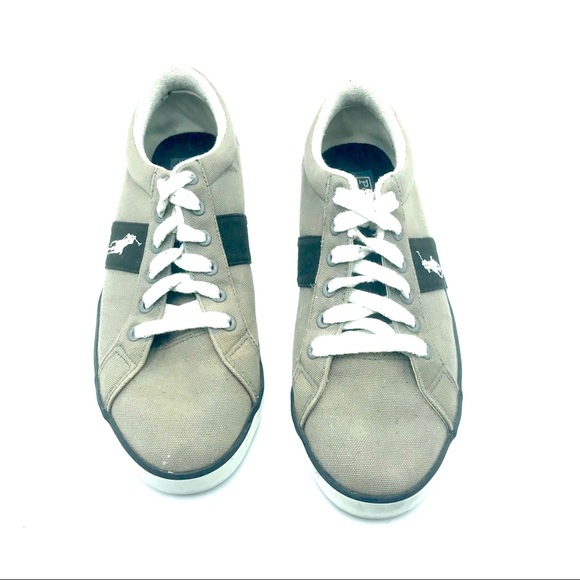 Polo Giles Gray & Black Men’s Canvas Sneakers, 8D - Picture 7 of 8